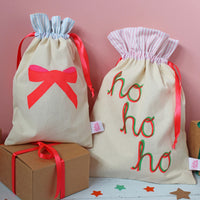 Bow reusable Christmas gift bag set