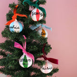 Personalised Striped Ceramic Christmas Bauble