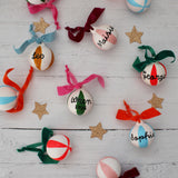 Personalised Striped Ceramic Christmas Bauble