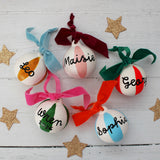 Personalised Striped Ceramic Christmas Bauble