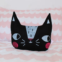 Black Confetti Cats Cushion