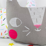 Confetti Cats Cushion - Grey