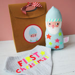 Santa Rattle and Bib Gift Set